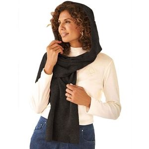 Le Moda Women's Fleece Hooded Wraparound Scarf